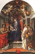 Filippino Lippi Madonna and Child Enthroned with SS.John the Baptist,Victor,Ber-nard,and Zenbius oil painting picture wholesale